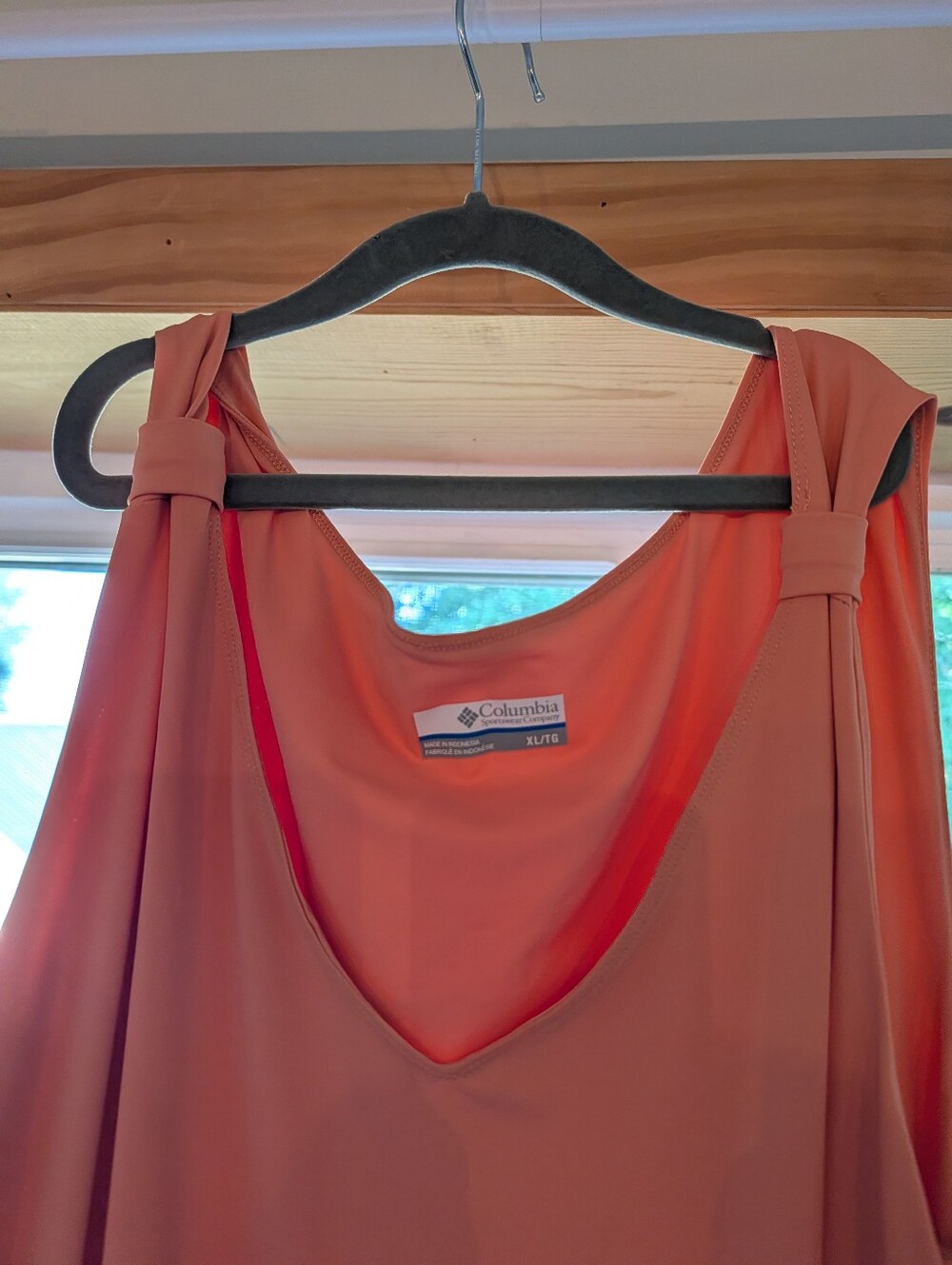 Columbia One-Shoulder Coral Knit Dress with Knot Detail